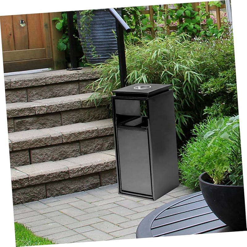 Outdoor Ashtray Trash Can with Recycling Signage for Easy Garbage Sorting Patio Use - Image 3